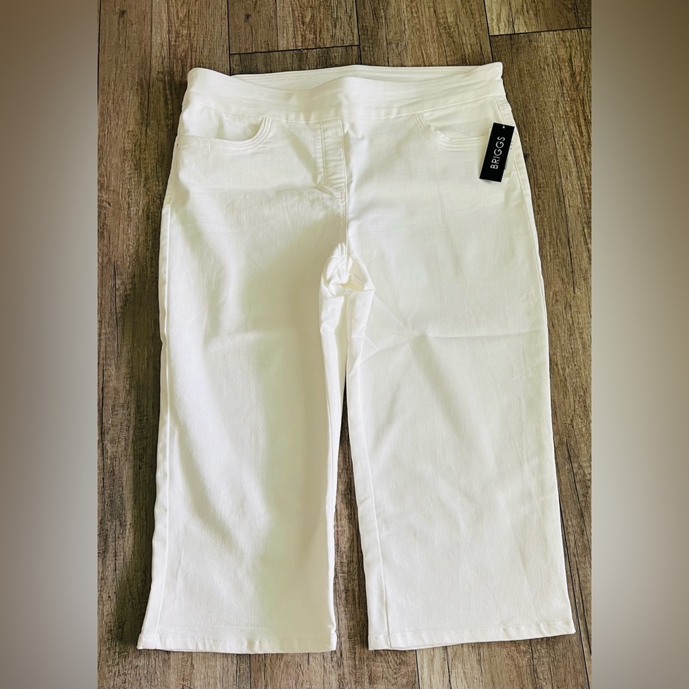BRIGGS, pantalón corto para mujer, Talla 18, Color blanco.